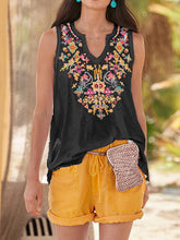 European American's ethnic style embroidery top T-shirt vest